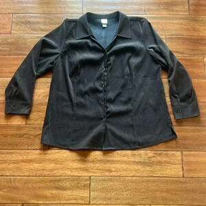Fashion Bug Faux Suede V-Neck Button Down 20W--Perfect for the Fall!